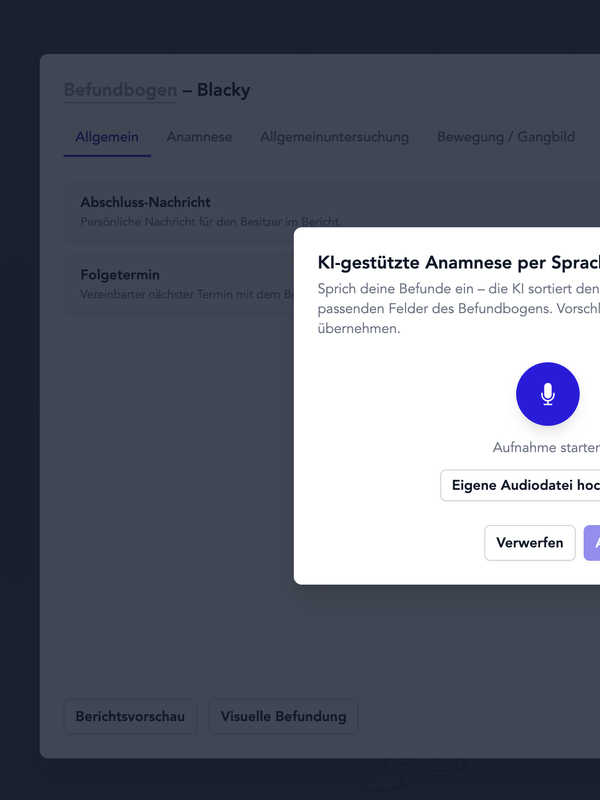 Vet reports with AI Vet reports with AI